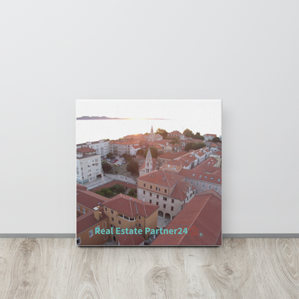 Roof Sunset View Thin canvas with realestatepartner24 with house Logo
