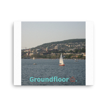 Beautiful River & Hills Sinari Thin canvas with Groundfloor with House Logo