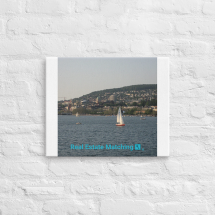 Beautiful River & Hills Sinari Thin canvas with realestatematching with key Logo