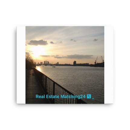Awesome River View Thin canvas with realestatematching24 with key Logo