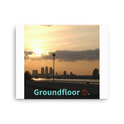 Majestic Sunset Thin canvas with Groundfloor with House Logo