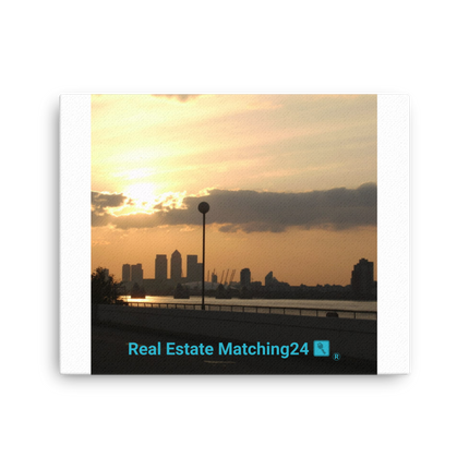 Majestic Sunset Thin canvas with realestatematching24 with key Logo