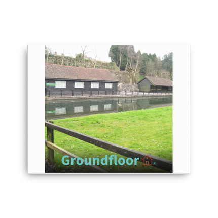 Lakeside Serenity Thin canvas with Groundfloor with House Logo