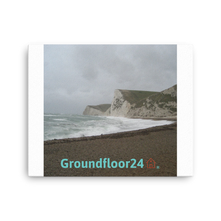 Waves and Sand Thin canvas with Groundfloor24 with House Logo