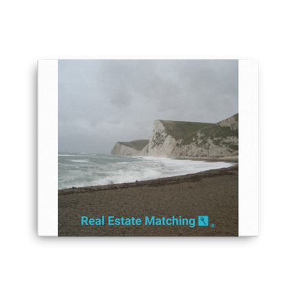 Waves and Sand Thin canvas with realestatematching with key Logo