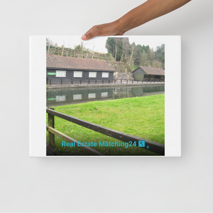Lakeside Serenity Thin canvas with realestatematching24 with key Logo