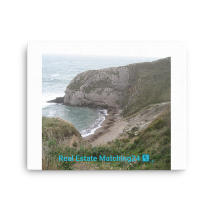 Sea & Hills Thin canvas with realestatematching24 with key Logo