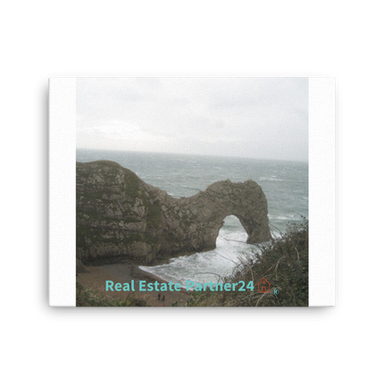 Coastal Escape Thin canvas with realestatepartner24 with house Logo