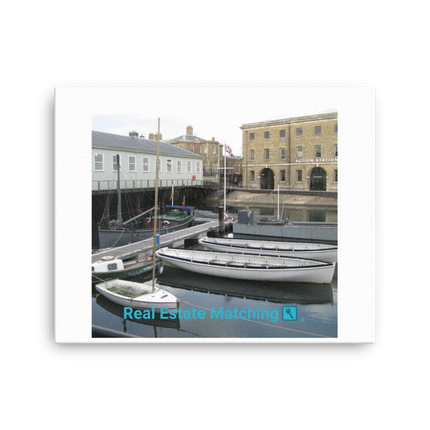 Boat on Water Thin canvas with realestatematching with key Logo