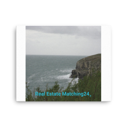 Seaside Serenity Thin canvas with realestatematching24 without key Logo