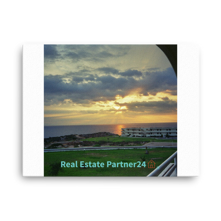 Natural View Thin canvas with realestatepartner24 with house Logo