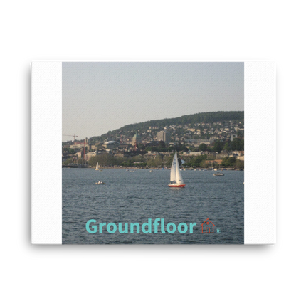 Beautiful River & Hills Sinari Thin canvas with Groundfloor with House Logo