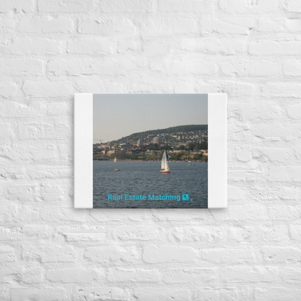 Beautiful River & Hills Sinari Thin canvas with realestatematching with key Logo