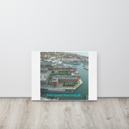 Nice City Thin canvas with realestatematching with key Logo