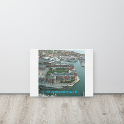 Nice City Thin canvas with realestatematching24 with key Logo