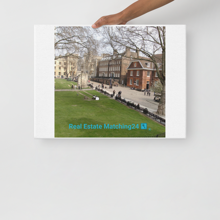 Beautiful Park Thin canvas with realestatematching24 with key Logo