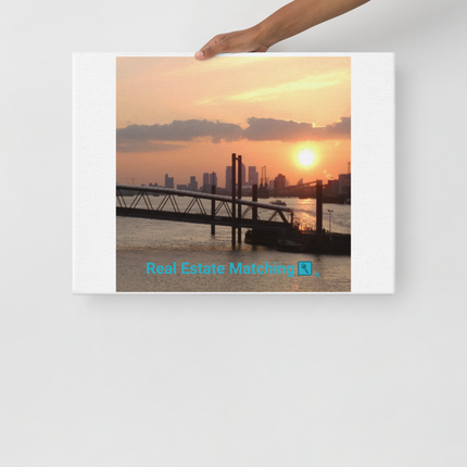 Evening Glow Thin canvas with realestatematching with key Logo