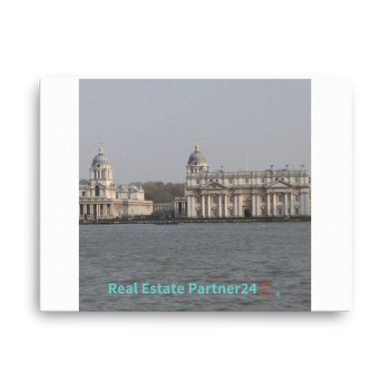 Riverside Beauty Thin canvas with realestatepartner24 with house Logo