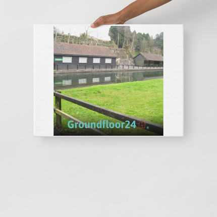 Lakeside Serenity Thin canvas with Groundfloor24 with House Logo