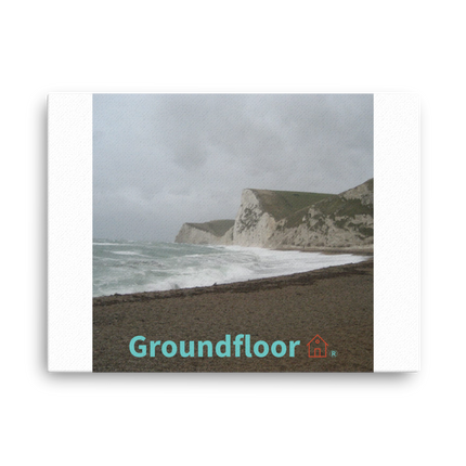 Waves and Sand Thin canvas with Groundfloor with House Logo