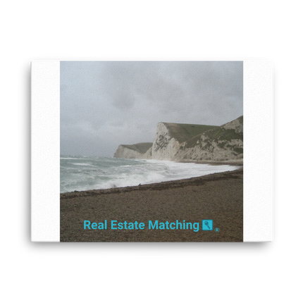 Waves and Sand Thin canvas with realestatematching with key Logo