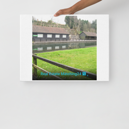 Lakeside Serenity Thin canvas with realestatematching24 with key Logo