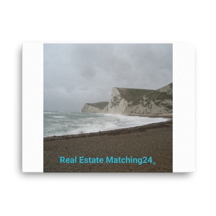 Waves and Sand Thin canvas with realestatematching24 without key Logo