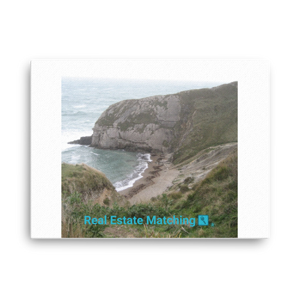 Sea & Hills Thin canvas with realestatematching with key Logo
