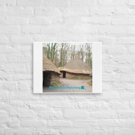 Village Charm Thin canvas with realestatematching with key Logo