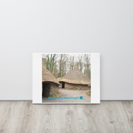 Village Charm Thin canvas with realestatematching24 with key Logo