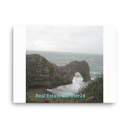 Coastal Escape Thin canvas with realestatepartner24 with house Logo
