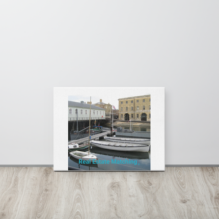 Boat on Water Thin canvas with realestatematching without key Logo