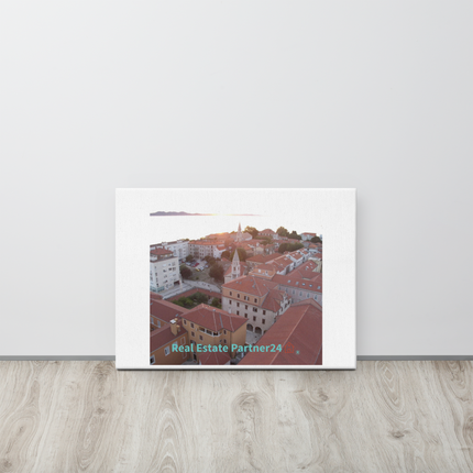 Roof Sunset View Thin canvas with realestatepartner24 with house Logo
