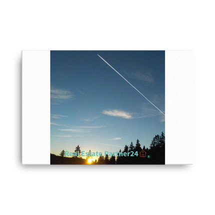 Attractive Sunset Sinari Thin canvas with realestatepartner24 with house Logo