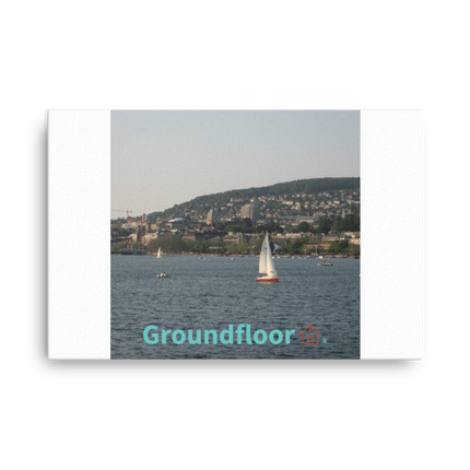 Beautiful River & Hills Sinari Thin canvas with Groundfloor with House Logo