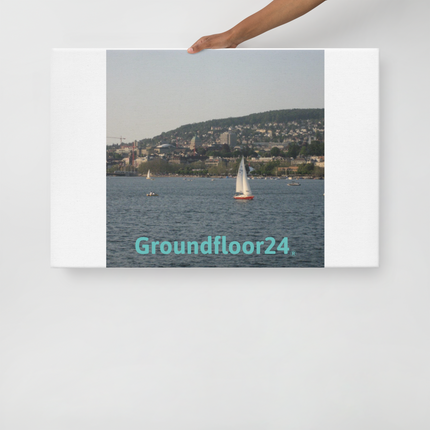 Beautiful River & Hills Sinari Thin canvas with Groundfloor24 without House Logo
