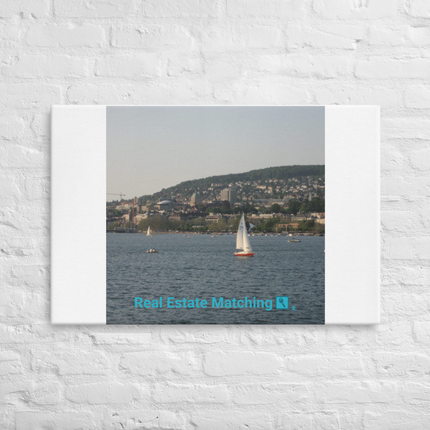 Beautiful River & Hills Sinari Thin canvas with realestatematching with key Logo
