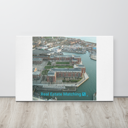 Nice City Thin canvas with realestatematching with key Logo