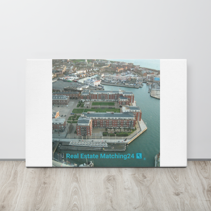 Nice City Thin canvas with realestatematching24 with key Logo