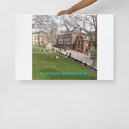 Beautiful Park Thin canvas with realestatematching24 with key Logo