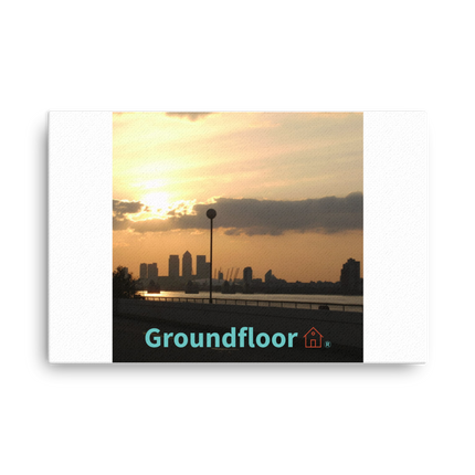 Majestic Sunset Thin canvas with Groundfloor with House Logo