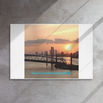 Evening Glow Thin canvas with realestatematching24 with key Logo