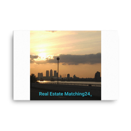 Majestic Sunset Thin canvas with realestatematching24 without key Logo