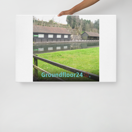 Lakeside Serenity Thin canvas with Groundfloor24 with House Logo