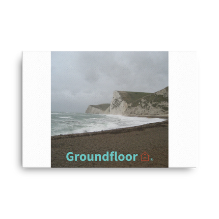 Waves and Sand Thin canvas with Groundfloor with House Logo