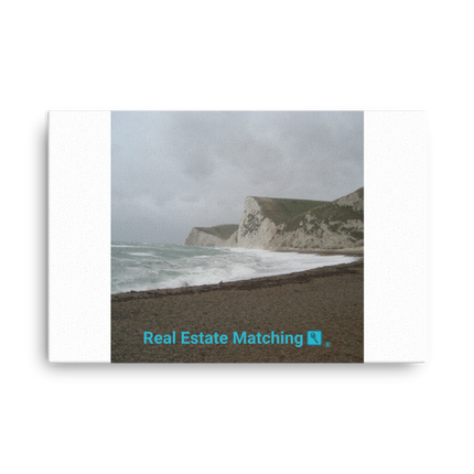 Waves and Sand Thin canvas with realestatematching with key Logo