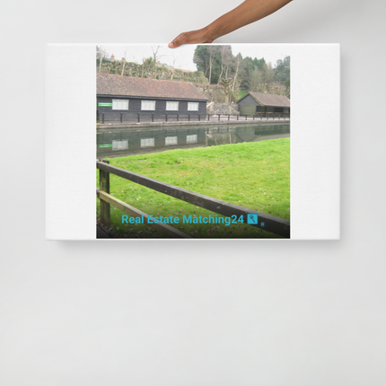 Lakeside Serenity Thin canvas with realestatematching24 with key Logo
