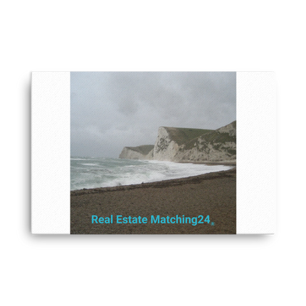 Waves and Sand Thin canvas with realestatematching24 without key Logo