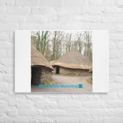 Village Charm Thin canvas with realestatematching with key Logo