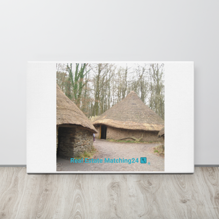 Village Charm Thin canvas with realestatematching24 with key Logo